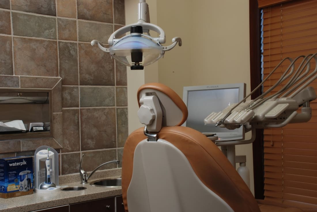 Modern treatment chair in a private operatory